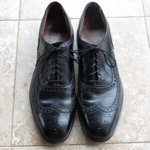 Allen Edmonds McAllister Black Leather Wingtip Oxfords 11.5 C